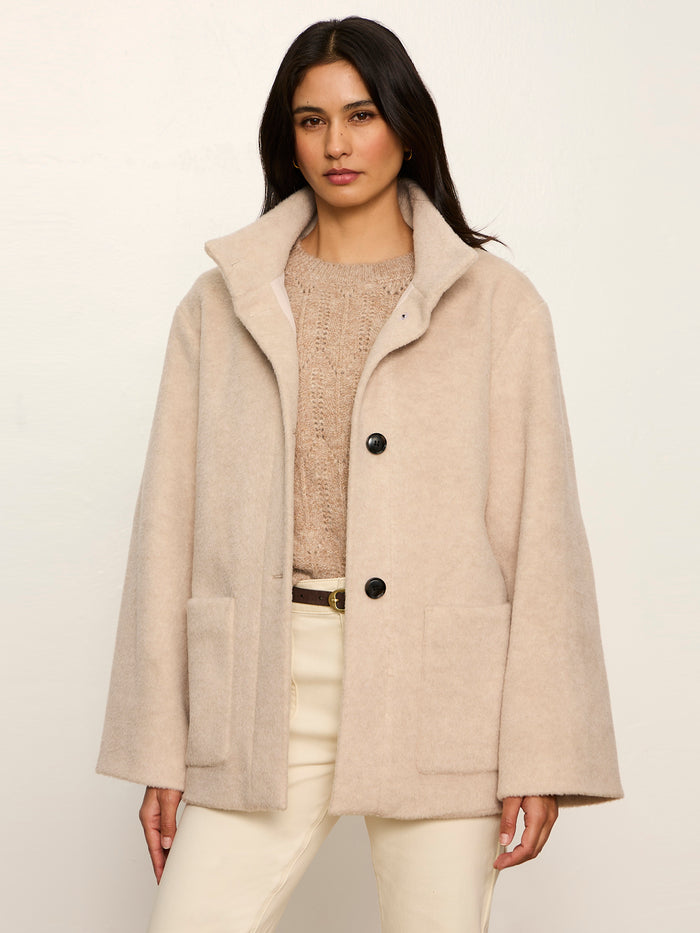Bundled Wool Coat Bone
