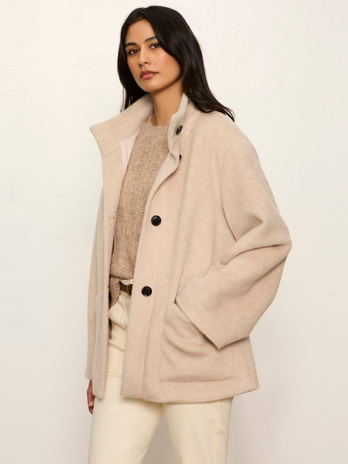 Bundled Wool Coat Bone