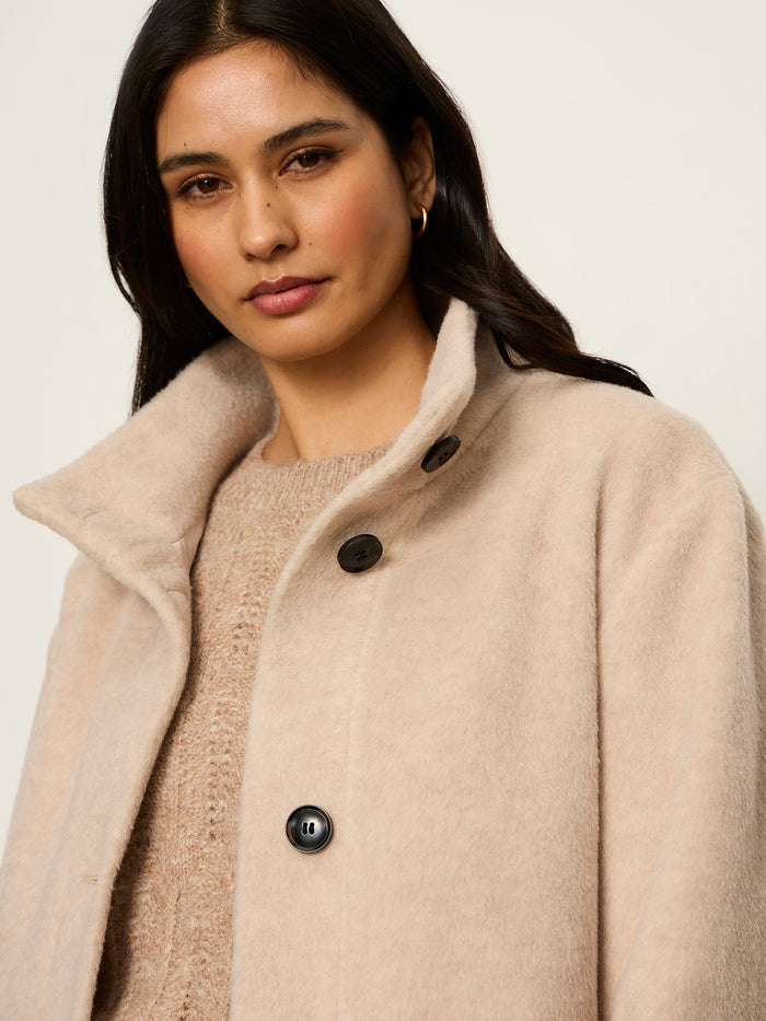 Bundled Wool Coat Bone