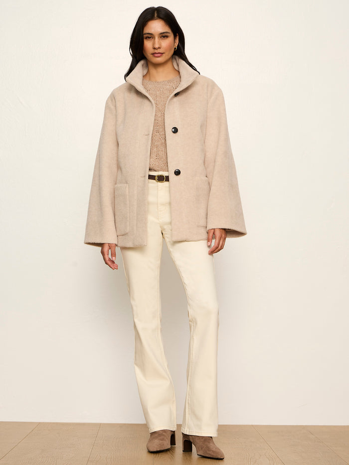 Bundled Wool Coat Bone