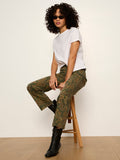 Cadence 90's Straight Crop Jean Washed Decoratif