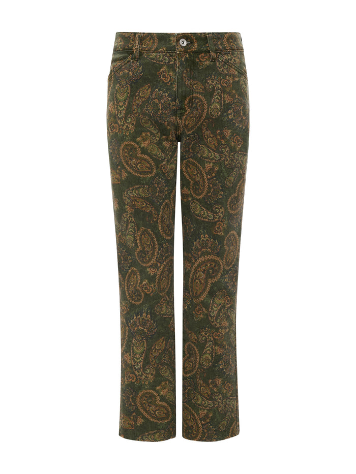 Cadence 90's Straight Crop Jean Washed Decoratif