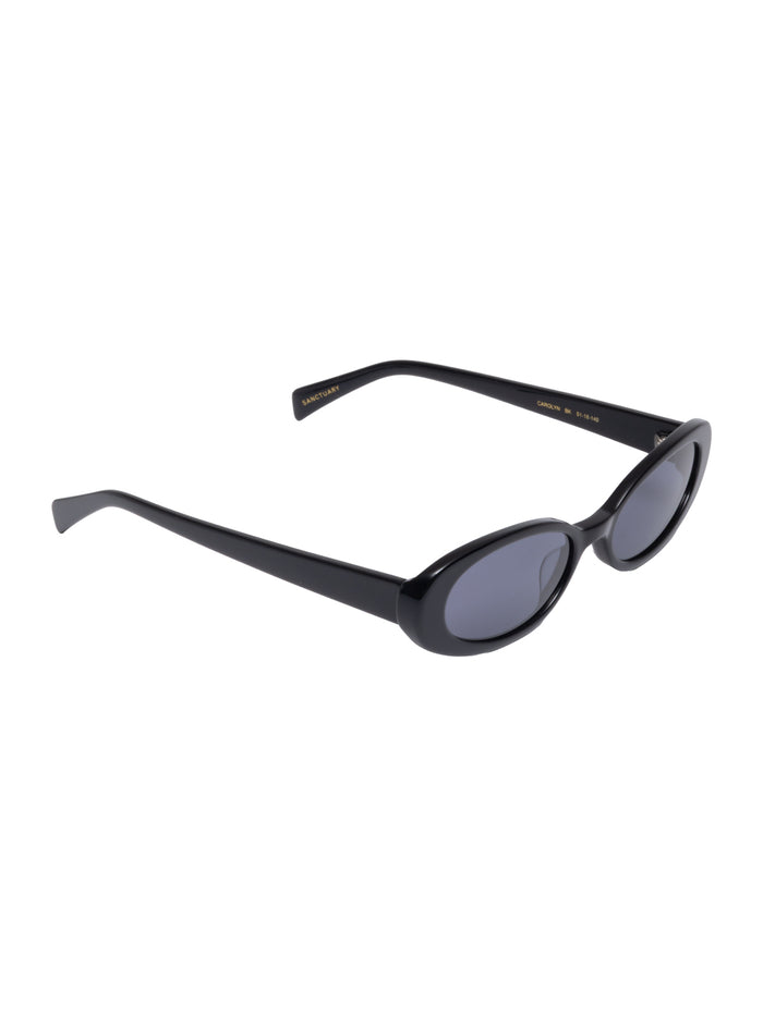 Carolyn Oval Sunglasses in Black