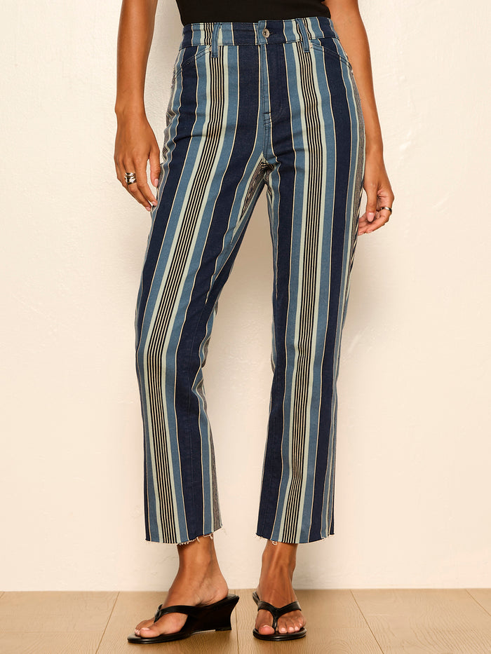 Celeste 90's Straight Crop Jean Pier Stripe