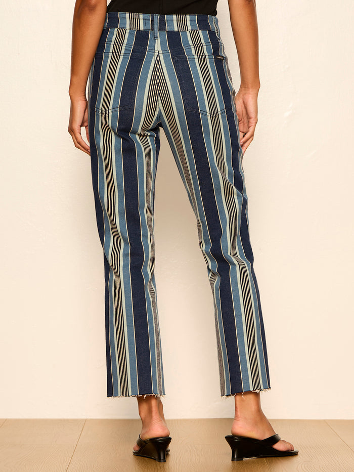 Celeste 90's Straight Crop Jean Pier Stripe