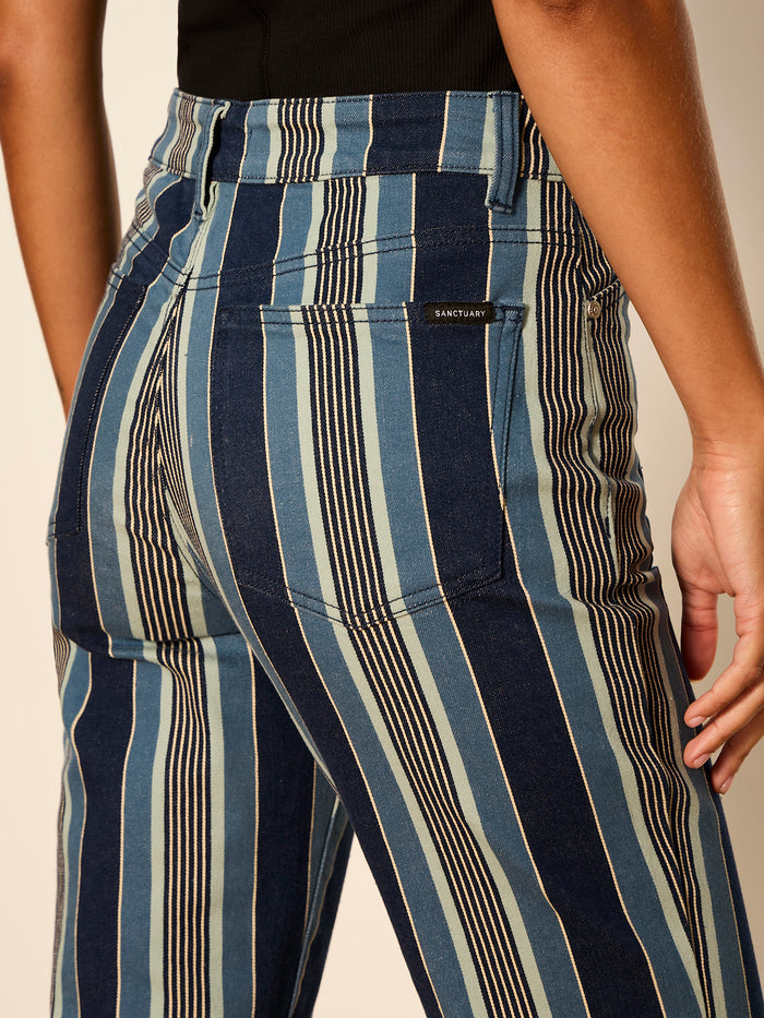 Celeste 90's Straight Crop Jean Pier Stripe