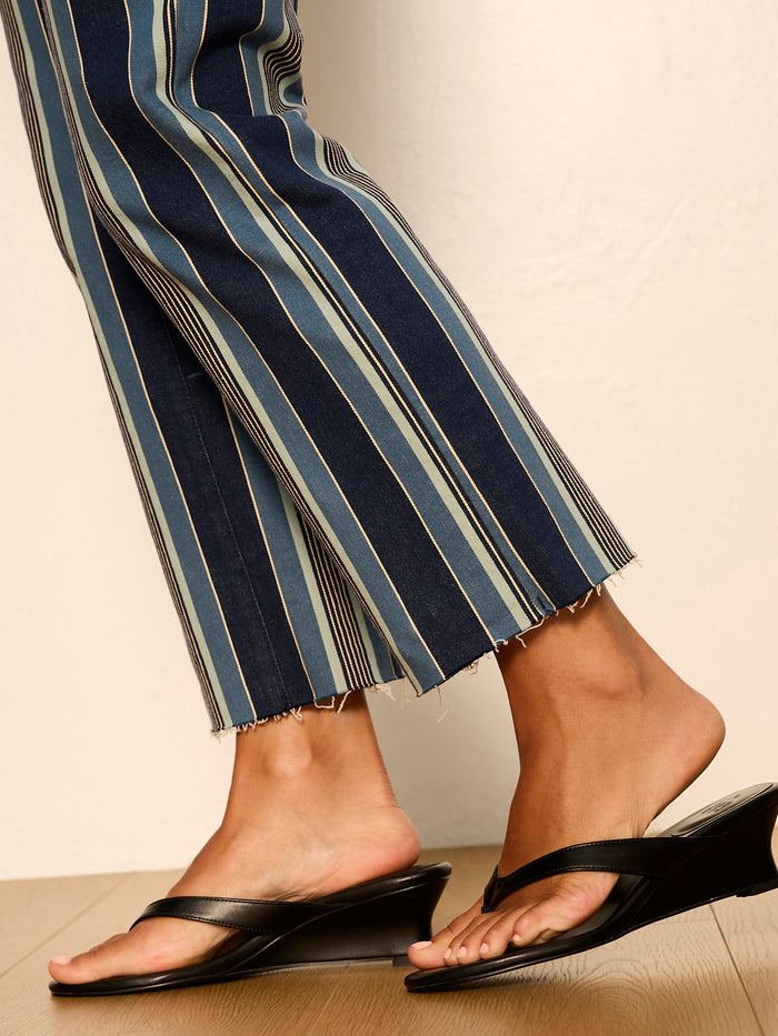 Celeste 90's Straight Crop Jean Pier Stripe