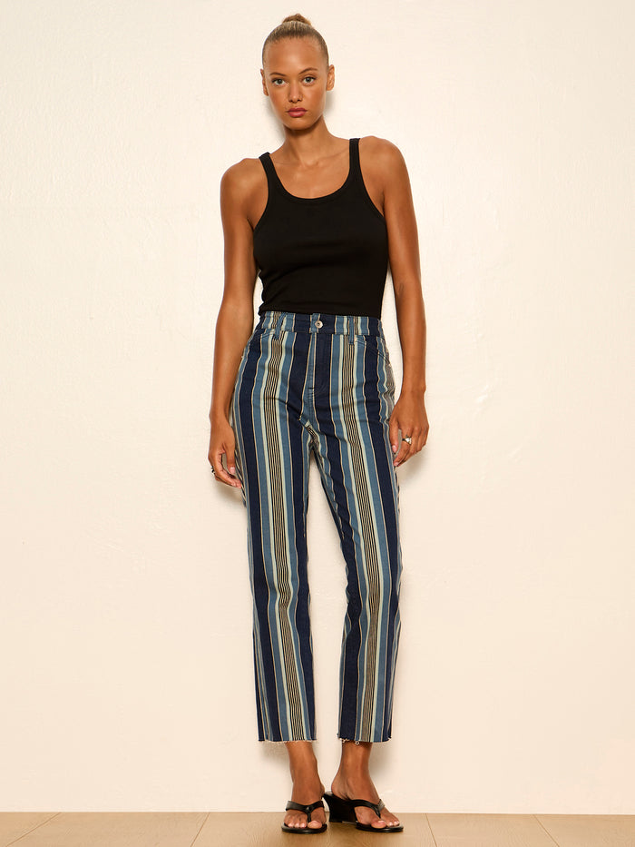 Celeste 90's Straight Crop Jean Pier Stripe