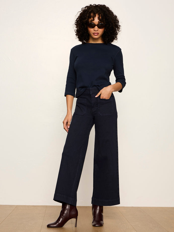 Chelsea Wide Leg Jean Navy Blazer