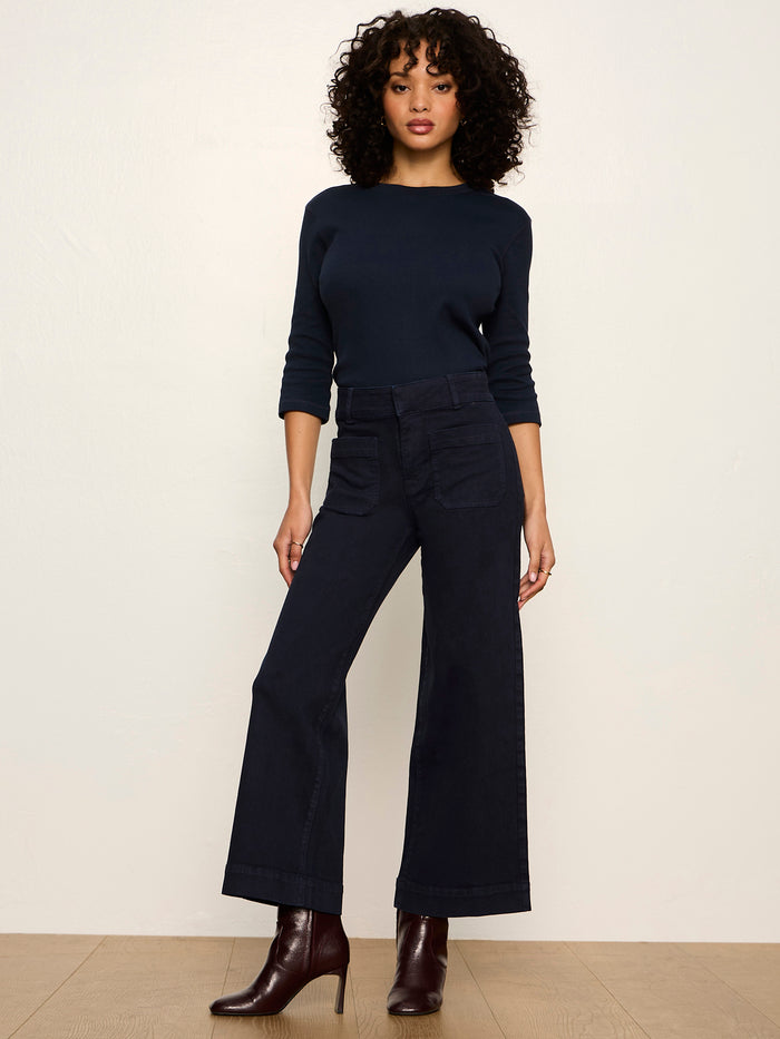 Chelsea Wide Leg Jean Navy Blazer
