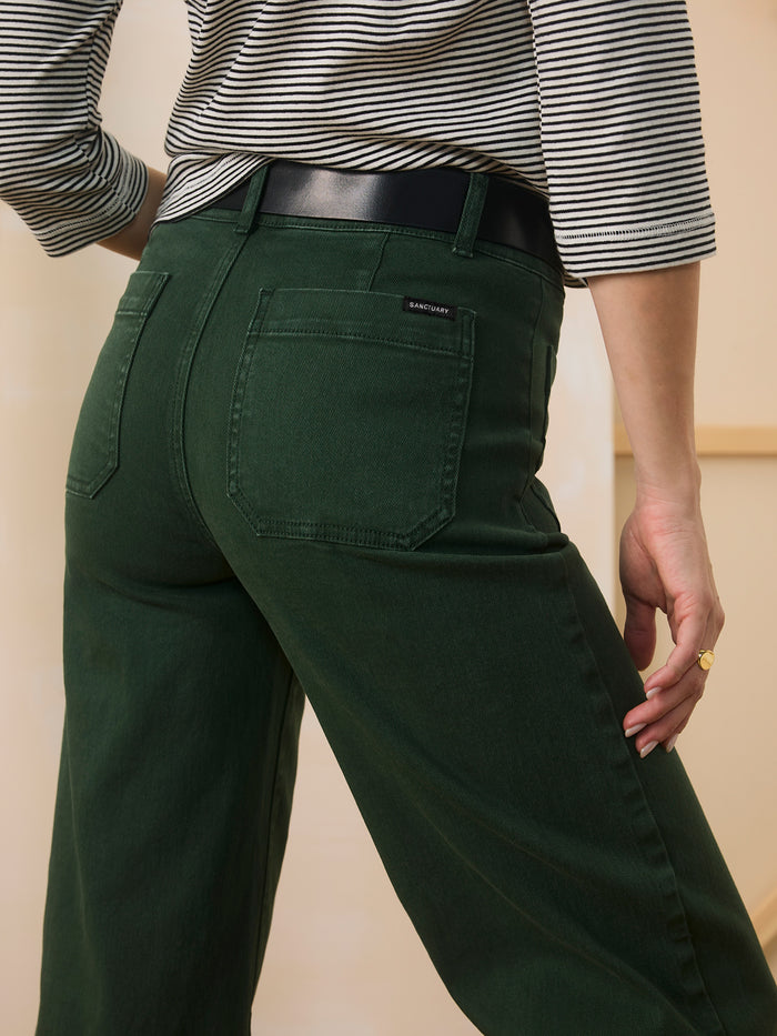 Chelsea Wide Leg Jean Washed Forest
