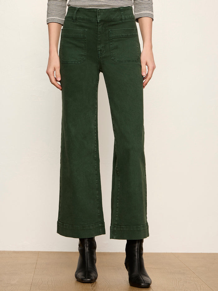 Chelsea Wide Leg Jean Washed Forest