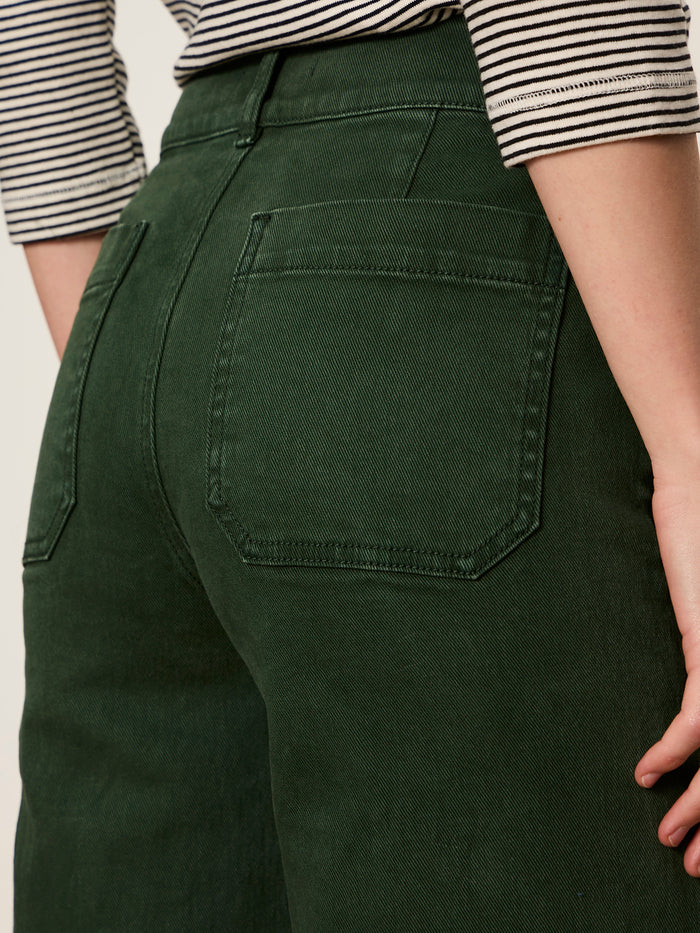 Chelsea Wide Leg Jean Washed Forest