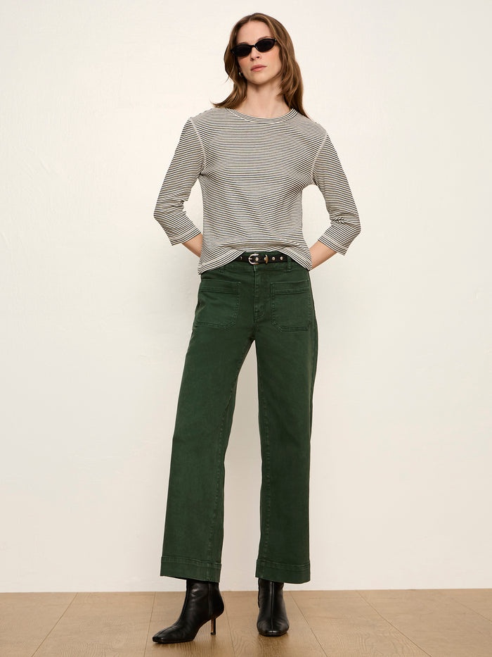 Chelsea Wide Leg Jean Washed Forest
