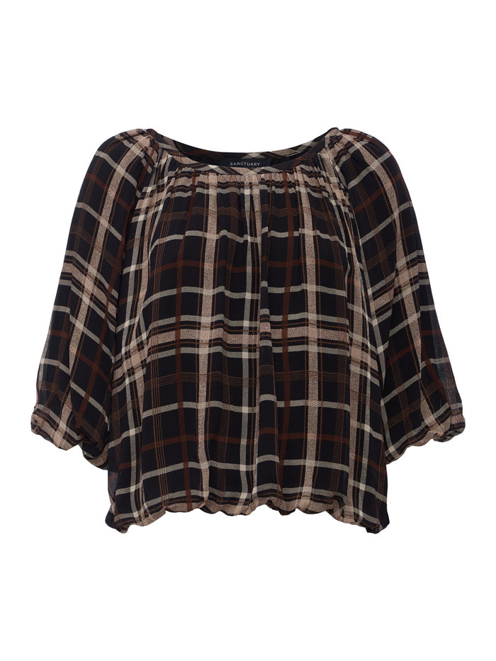 Cloud Nine Top Cinder Plaid