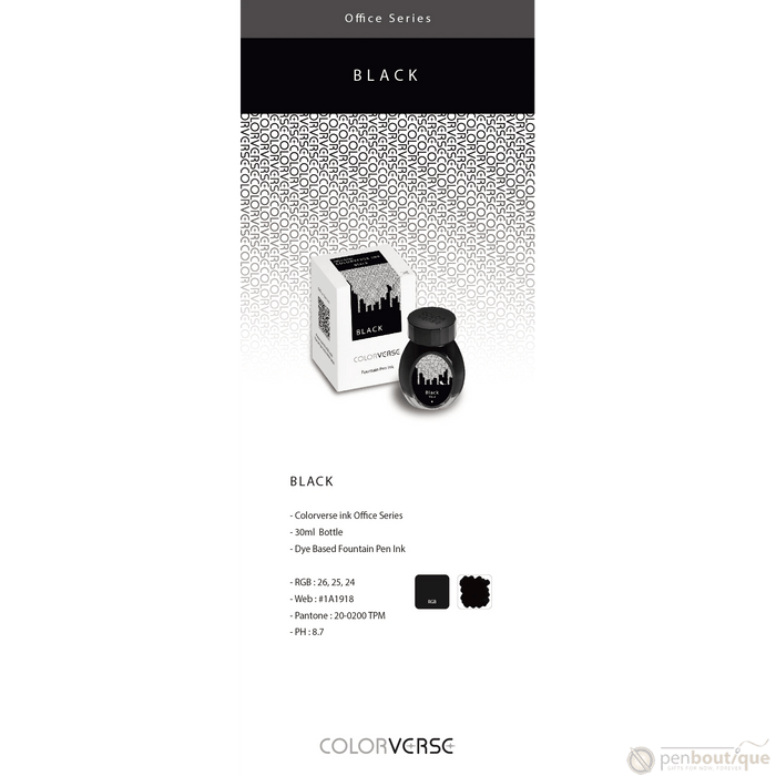 Colorverse Ink - Office Series - Black - 30ml - Pen Boutique Ltd