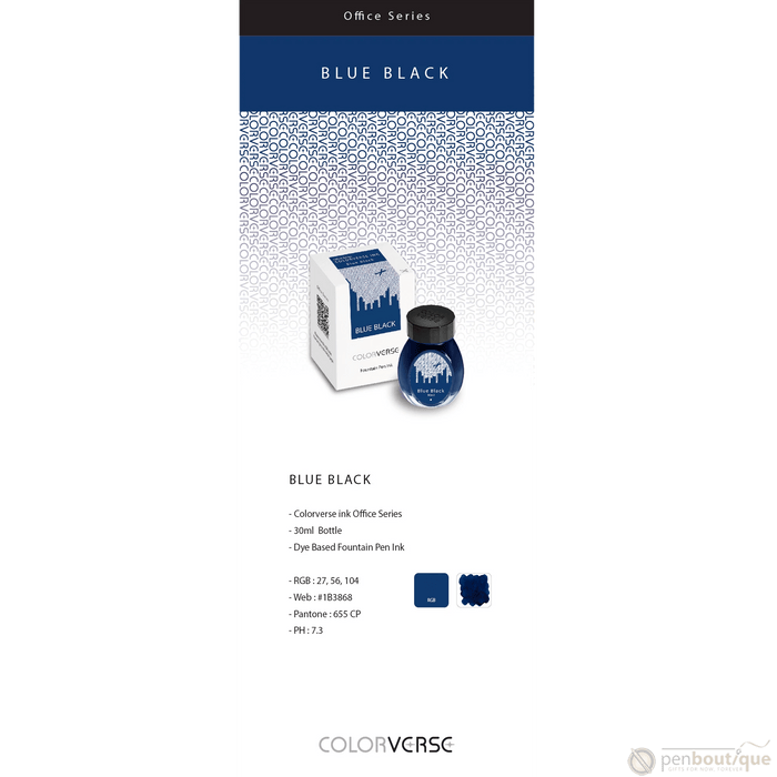 Colorverse Ink - Office Series - Blue Black - 30ml - Pen Boutique Ltd