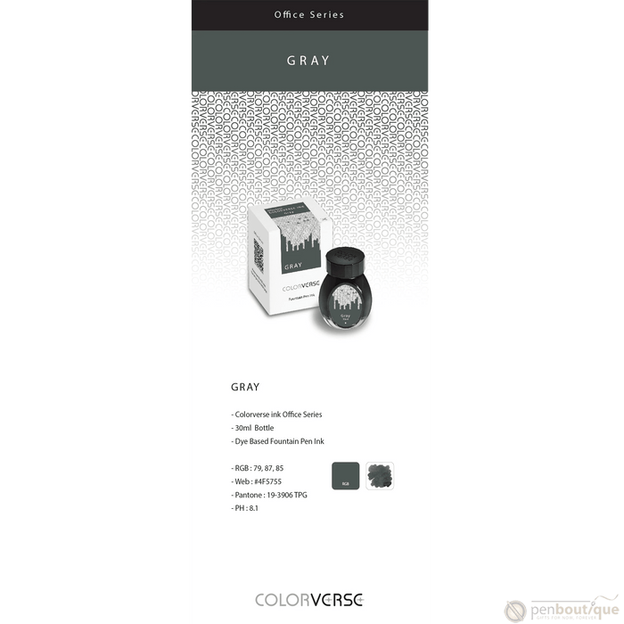 Colorverse Ink - Office Series - Gray - 30ml - Pen Boutique Ltd