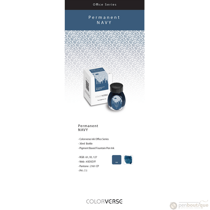 Colorverse Ink - Office Series - Permanent Navy - 30ml - Pen Boutique Ltd