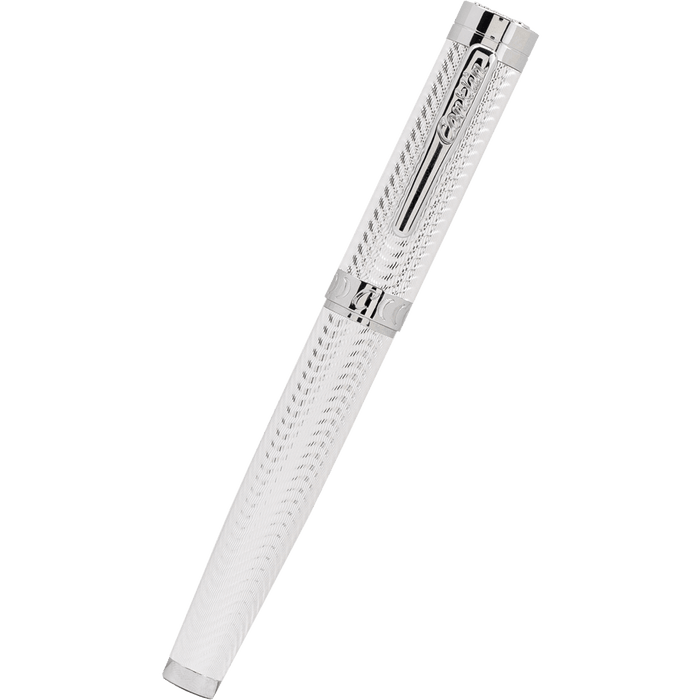 Conklin Herringbone Fountain Pen - Signature Silver - Pen Boutique Ltd