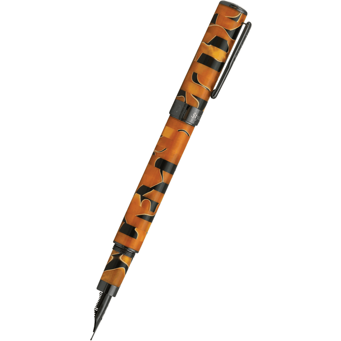 Conklin Stylograph Fountain Pen - Mosaic Orange/Black - Pen Boutique Ltd