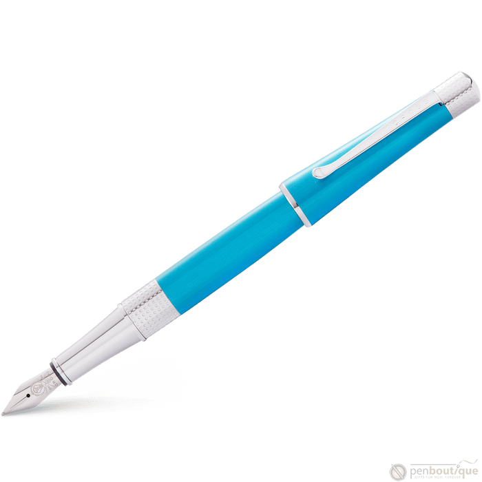 Cross Beverly Fountain Pen - Translucent Teal - Medium - Pen Boutique Ltd