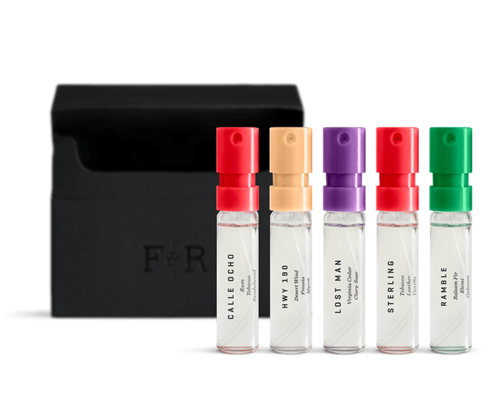 Five vials in front of empty box