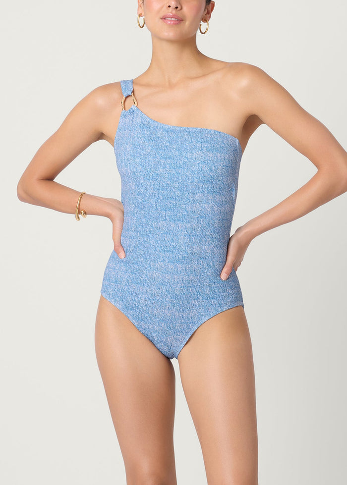 Denim Ring One Shoulder One Piece