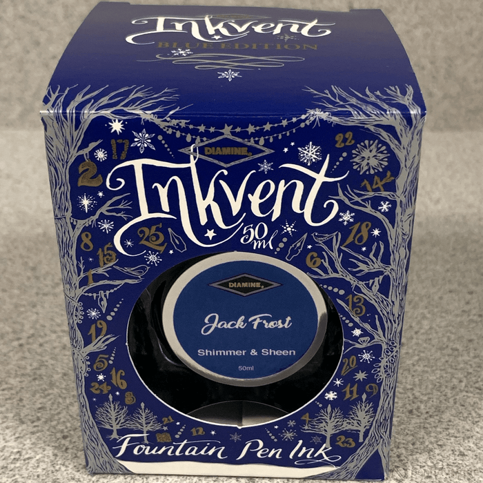 Diamine Ink Bottle - 2019 Inkvent - Blue Edition - Shimmer & Sheen Ink Bottle - Jack Frost - 50ml - Pen Boutique Ltd