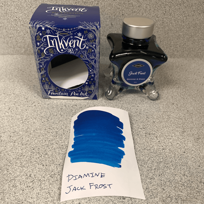 Diamine Ink Bottle - 2019 Inkvent - Blue Edition - Shimmer & Sheen Ink Bottle - Jack Frost - 50ml - Pen Boutique Ltd