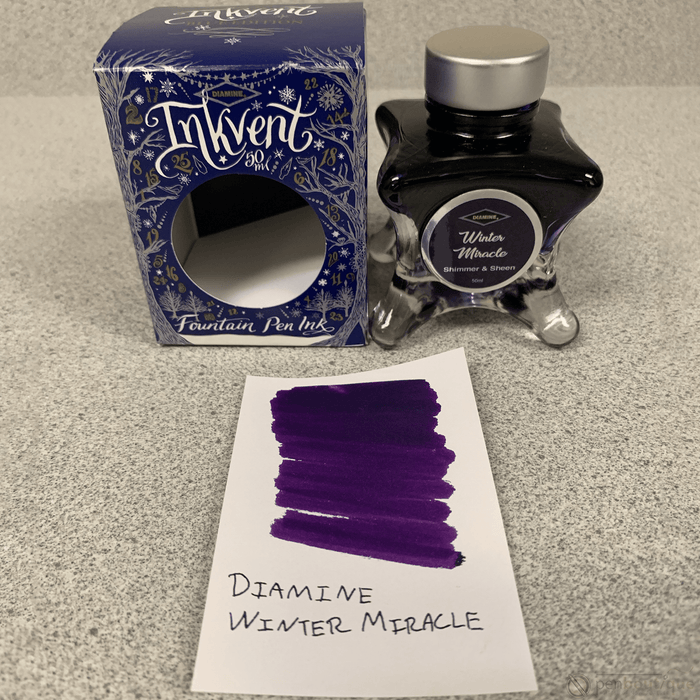 Diamine Ink Bottle - 2019 Inkvent - Blue Edition - Shimmer & Sheen Ink Bottle - Winter Miracle - 50ml - Pen Boutique Ltd