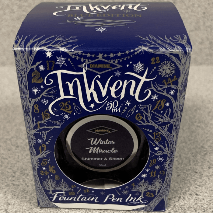 Diamine Ink Bottle - 2019 Inkvent - Blue Edition - Shimmer & Sheen Ink Bottle - Winter Miracle - 50ml - Pen Boutique Ltd