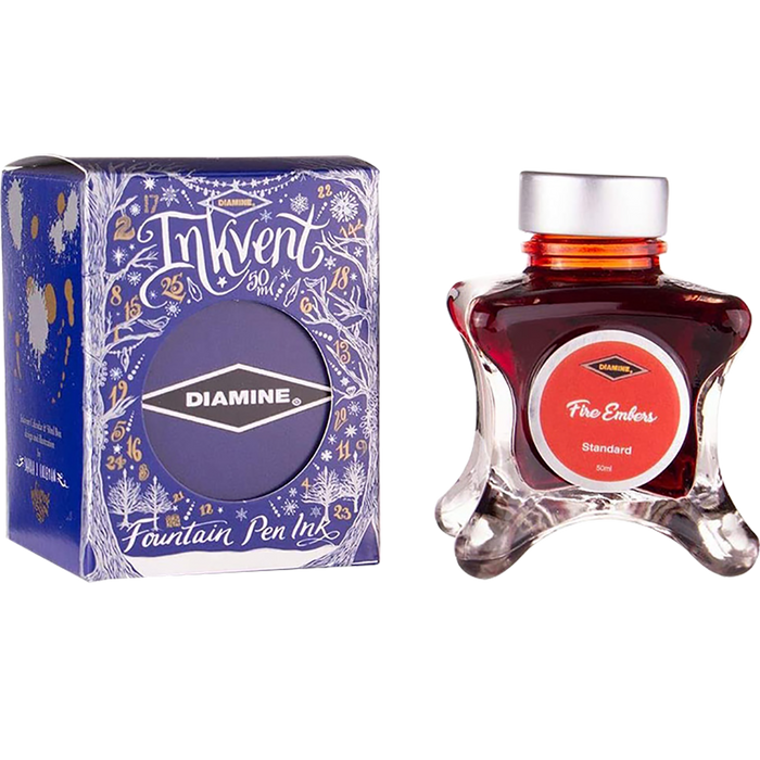 Diamine Ink Bottle - 2019 Inkvent - Blue Edition - Standard Ink Bottle - Fire Ember - 50ml - Pen Boutique Ltd