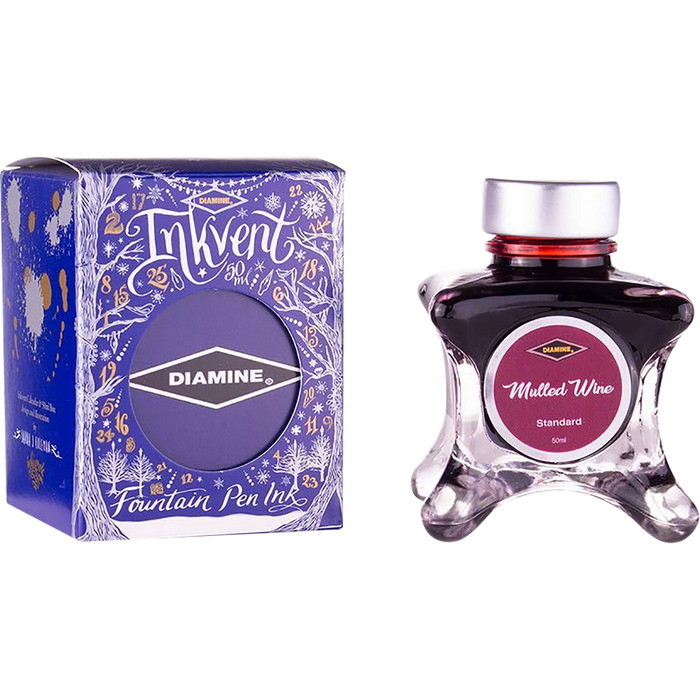 Diamine Ink Bottle - 2019 Inkvent - Blue Edition - Standard Ink Bottle - Mulled Wine - 50ml - Pen Boutique Ltd