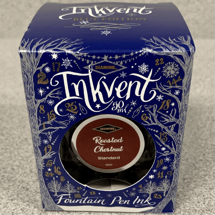 Diamine Ink Bottle - 2019 Inkvent - Blue Edition - Standard Ink Bottle - Standard - Roasted Chestnut - 50ml - Pen Boutique Ltd