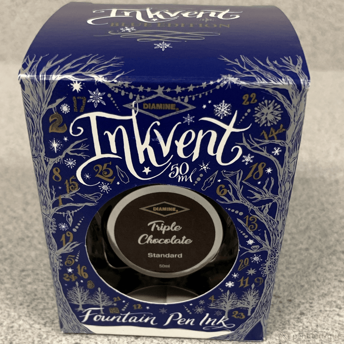 Diamine Ink Bottle - 2019 Inkvent - Blue Edition - Standard Ink Bottle - Triple Chocolate - 50ml - Pen Boutique Ltd