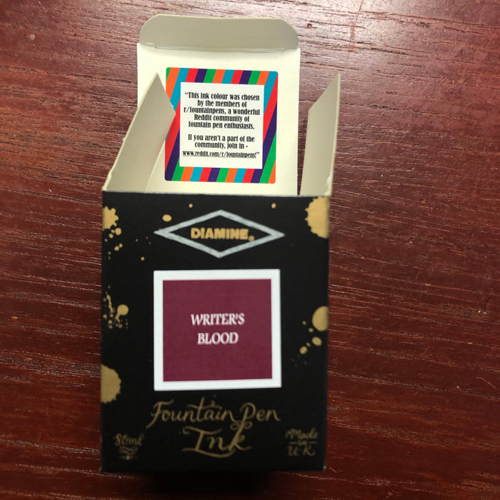 Diamine Ink Bottle - Writer's Blood - 80ml - Pen Boutique Ltd