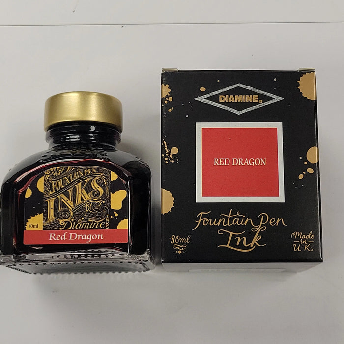 Diamine Red Dragon Ink Bottle - 80ml - Pen Boutique Ltd