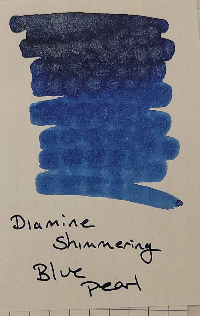 Diamine Shimmer Ink 50 ml Blue Pearl - Silver shimmer - Pen Boutique Ltd