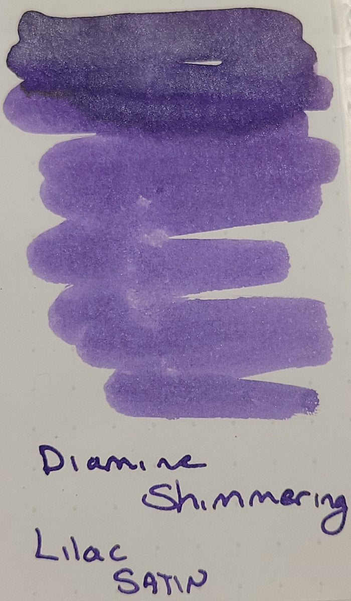 Diamine Shimmer Ink 50 ml Lilac Satin - Silver shimmer - Pen Boutique Ltd