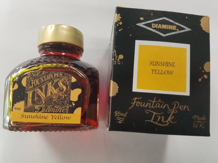 Diamine Sunshine Yellow Ink Bottle - 80 ml - Pen Boutique Ltd
