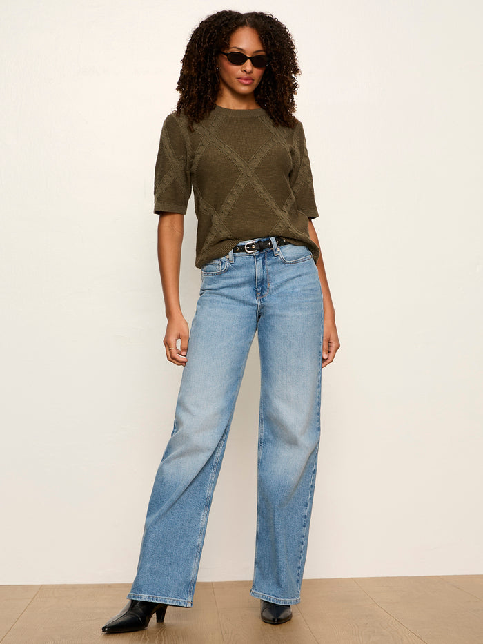 Diamond Stitch Sweater Tee Kalamata Petite Sizing