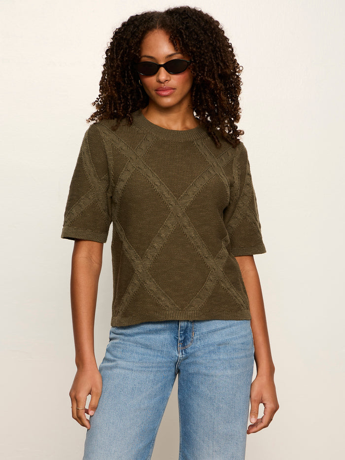 Diamond Stitch Sweater Tee Kalamata