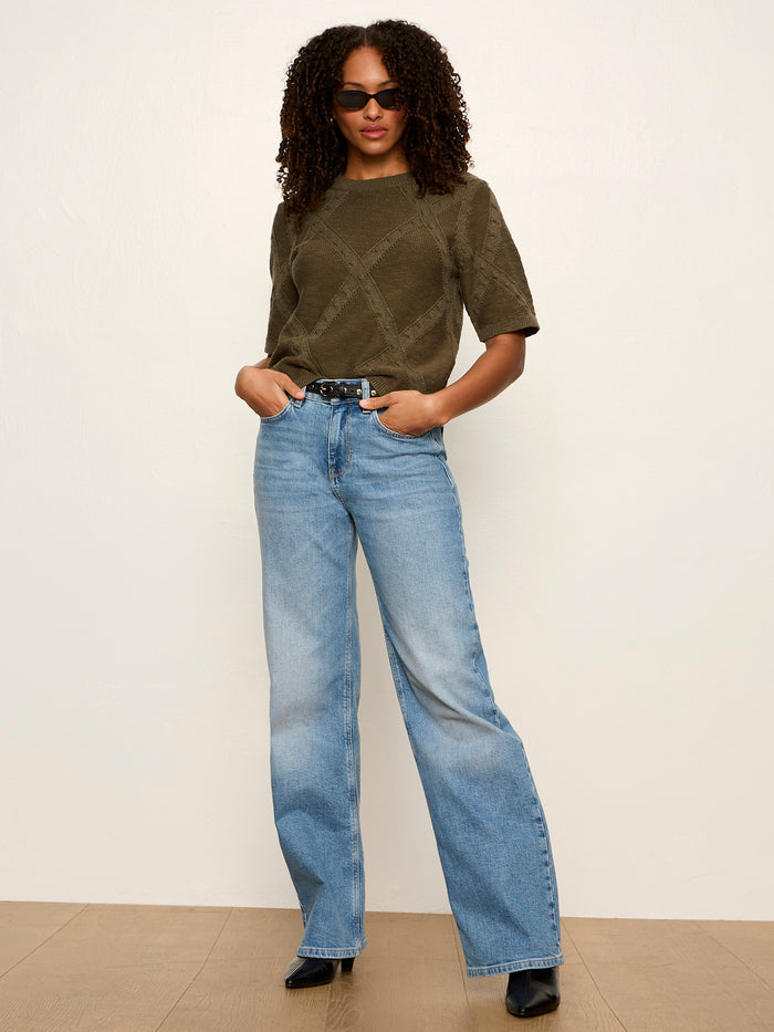 Diamond Stitch Sweater Tee Kalamata