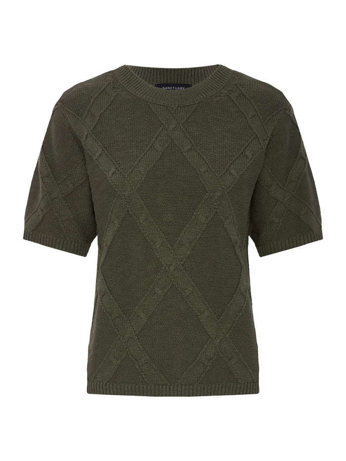 Diamond Stitch Sweater Tee Kalamata