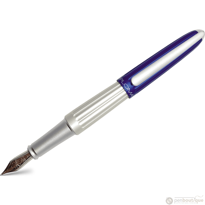 Diplomat Aero Fountain Pen - Blue/Silver - Steel Nib - Pen Boutique Ltd