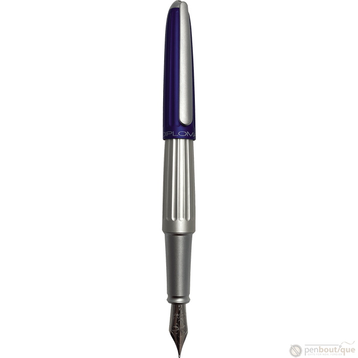 Diplomat Aero Fountain Pen - Blue/Silver - Steel Nib - Pen Boutique Ltd