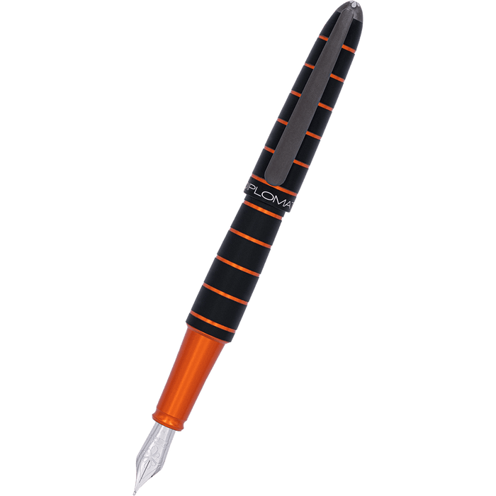 Diplomat Elox Ring Fountain Pen - Black - Stainless Steel Nib - Pen Boutique Ltd