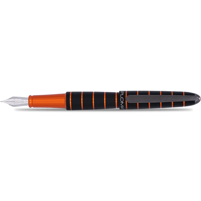 Diplomat Elox Ring Fountain Pen - Black - Stainless Steel Nib - Pen Boutique Ltd