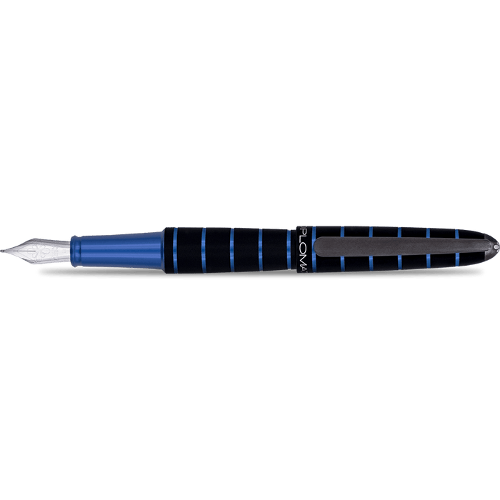 Diplomat Elox Ring Fountain Pen - Blue - Stainless Steel Nib - Pen Boutique Ltd
